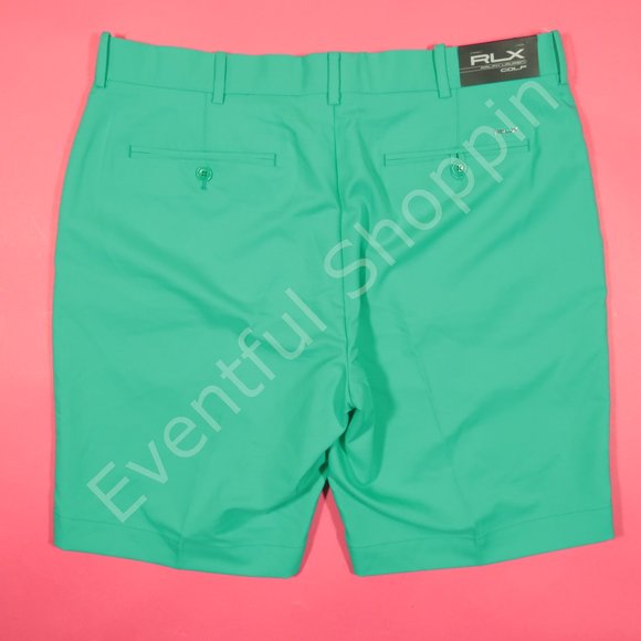 RLX Golf Shorts Mens 35 Green Ralph Lauren Performance Flat Front 10" Inseam - Picture 3 of 7